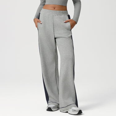Contrast Color Yoga Sports Wide Leg Pants High Waist Loose Sports Casual Trousers Flab Hiding Slimming Workout Pants - Modestly Vogue